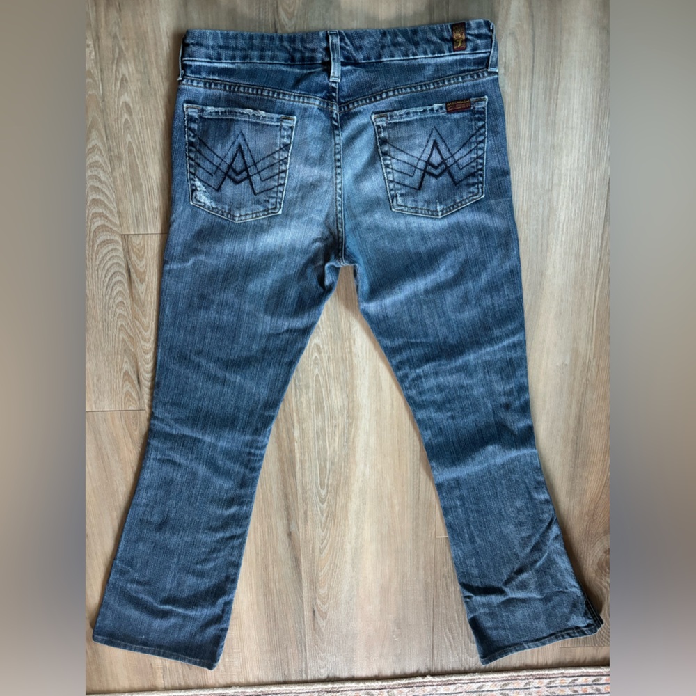 Y2K Lowrise 7 For All Mankind Dark Blue Bootcut Jeans in size 29 - Picture 3 of 7